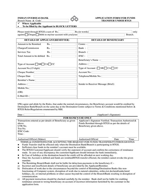 Iob Rtgs Form Fill Online Printable Fillable Blank PdfFiller