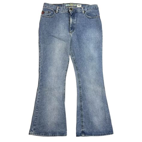 Vintage Y K Distressed Mudd High Rise Flare Leg Denim Gem