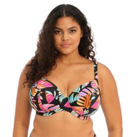 Plavky Vrchn D L Elomi Swim Tropical Falls Uw Plunge Bikini Top Black