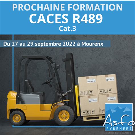 Formation CACES R489 Cat 3 du 27 au 29 septembre 2022 ASFO Pyrénées