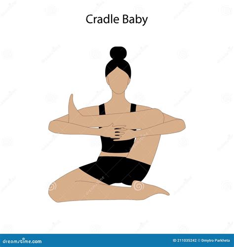 Cradle Baby Pose Yoga Workout. Healthy Lifestyle Vector Illustration ...