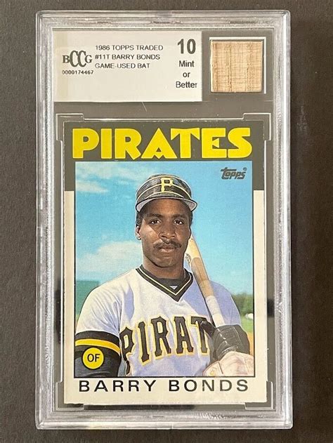 Topps Traded Barry Bonds Game Used Bat Rookie Card Rc T Bccg