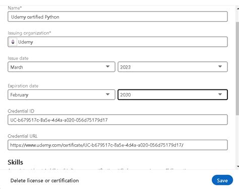 For Issuing Organization Start Typing Udemy” And Select Udemy When It