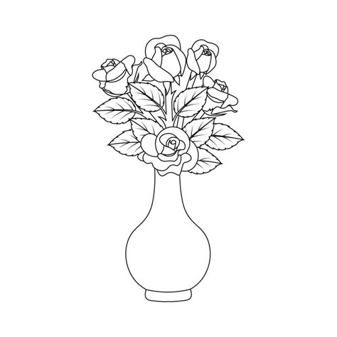 Draw A Rose Flower Pot Best Flower Site