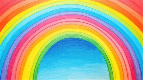 Premium Photo | Children39s drawing of a rainbow with colored pencils