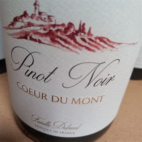 2021 Vignobles Famille Dubard Le Coeur Du Mont Pinot Noir Bourgogne