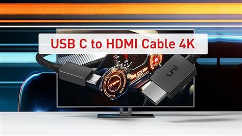 Cable Usb C A Hdmi 4k Warrky Trenzado De Alta Velocidad Thunderbolt 3 A Hdmi