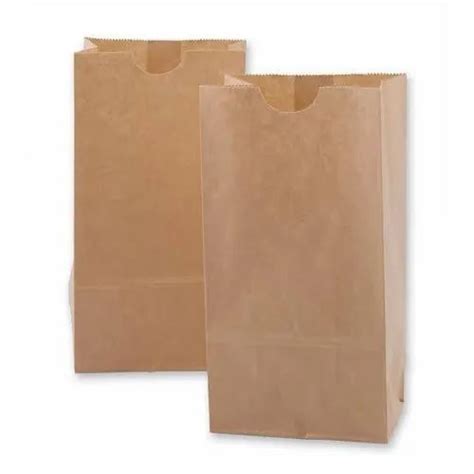 Brown Plain Flat Bottom Paper Grocery Bag Capacity 500gm To 2 Kg At