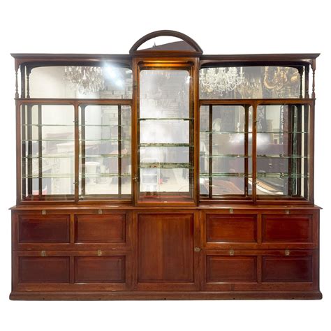 Antique Edwardian Mirrored Shop Display Cabinet For Sale at 1stDibs