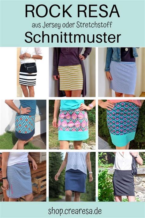 Rock Resa schmaler Rock für dehnbare Stoffe crearesa de Diy kleid