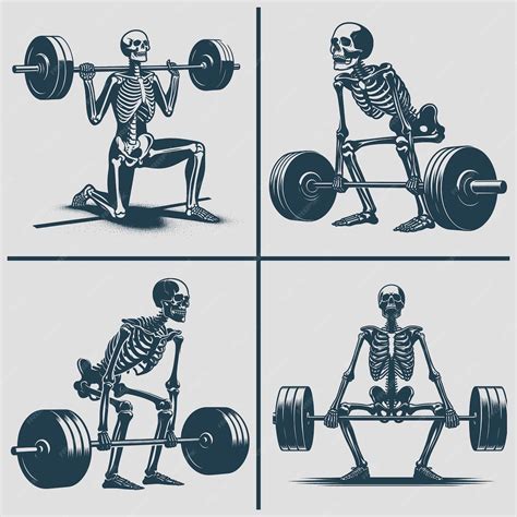 Premium Vector Skeleton Deadlift Vector Silhouette Svg Bundle File