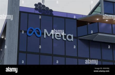 3D CGI Hyperlapse Animation of Meta Platforms Logo on Corporate ...