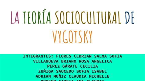 Vygotsky Y Su Teoria Sociocultural