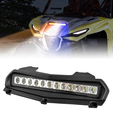 Sautvs Hood Scoop Light For Yamaha Rmax 1000 Led Hood Spot Light With Strobe Blue Amber Lamps