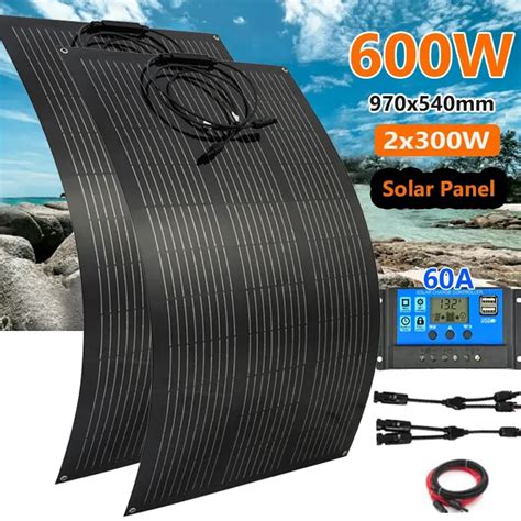 Cargadores 600W 300W Kit De Panel Solar 18V Cargador De Energía De