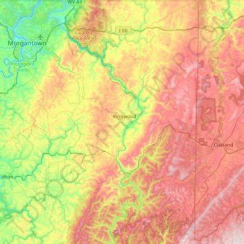 Preston County topographic map, elevation, terrain