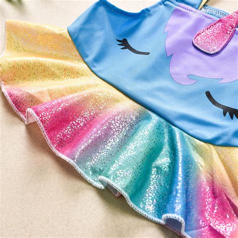 Veeki Girls Unicorn Swimsuit Bathing Suits Girl Ruffled Tankini Bikini Two Piece Swimwear