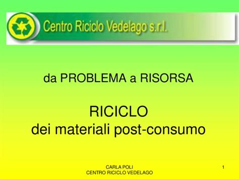 Riciclo Dei Materiali Post Consumo