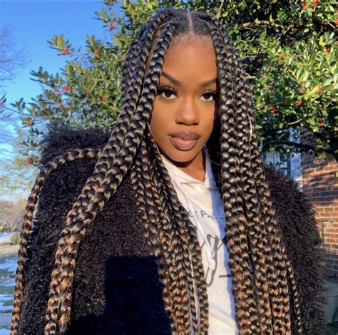 Loose Box Braids Style Soft Box Braids Style Medium Knotless Braids In 2022 Hair Twist Styles