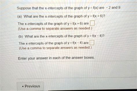 Solved Suppose That The X Intercepts Of The Graph Ofy F X Are And