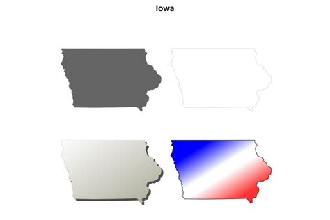 Iowa outline map set