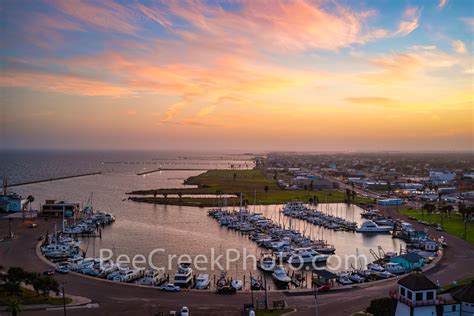 Rockport Marina Sunset Aeria