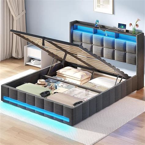 Amazon Rolanstar Bed Frame Queen Size With Lift Up Storage