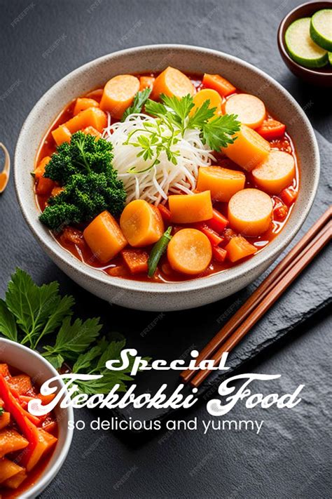 Premium PSD | Tteokbokki or spicy Korean rice cake is one of the most ...