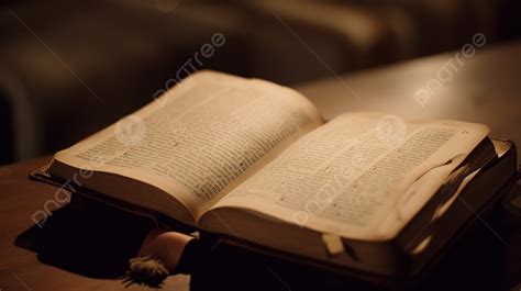 Bible Sitting Open On A Table Background Picture Of Scripture Book