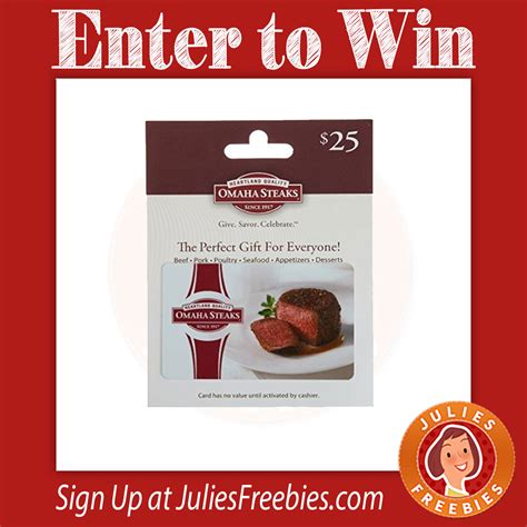 Omaha Steaks Gift Card Giveaway - Julie's Freebies