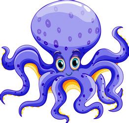 Octopus Cartoon Purple Design Royalty Free Vector Image