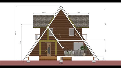 Cabaña en Madera Alpina de 2 plantas 94 5m2 Medidas 10 5mx9m Sketchup