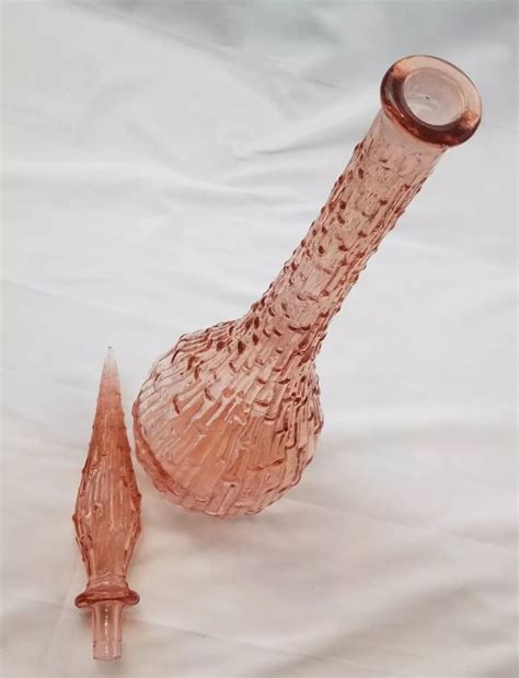 Lovely Salmon Pink Genie Bottle In A Wax Drip Design Genie Bottle