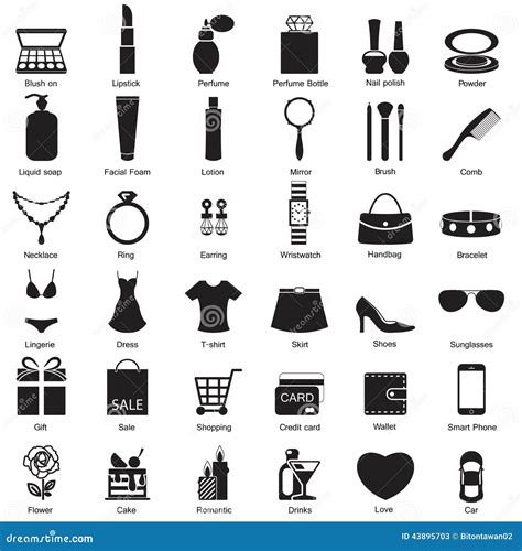 Fashion And Women Accessories Icons Stock Vector Illustration Of