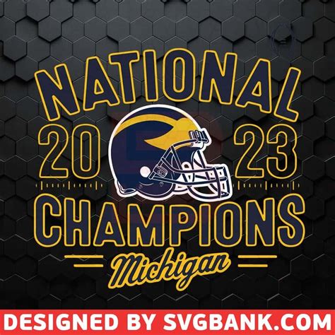 National Champions Michigan Helmet Svg