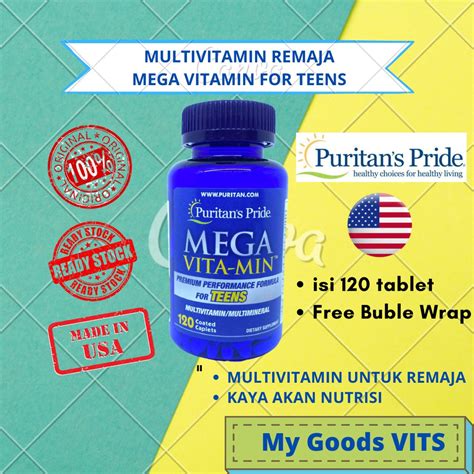 Jual Puritan S Pride Mega Vitamin Multivitamins Untuk Remaja 120 Isi