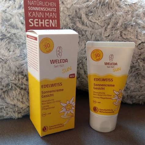 Test Sonnenschutz Weleda Edelweiss Sonnencreme Gesicht LSF 30