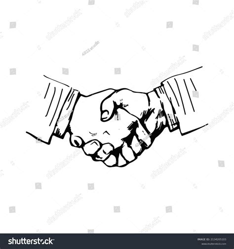 Black White Handshake Vector Stock Vector (Royalty Free) 2134205103 | Shutterstock