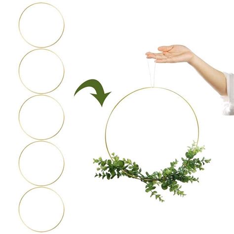 Pack Inch Large Metal Floral Hoop Wreath Macr Grandado