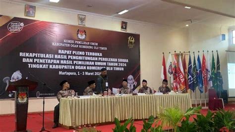 Kpu Oku Timur Gelar Rapat Pleno Rekapitulasi Penghitungan Suara Akui