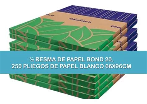 Papel Bond Base 20 Pliego Grande 66x96 Pack 250 Pliegos MercadoLibre