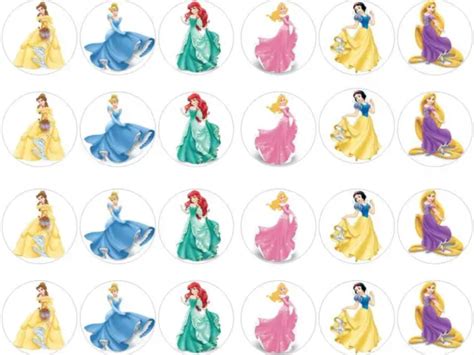 DISNEY PRINCESS X 30 Cupcake Toppers Edible Wafer Paper Fairy Cake