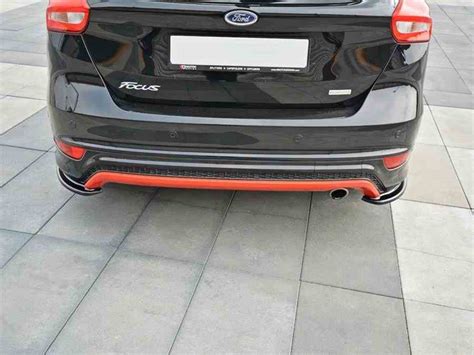 Maxton Rear Side Splitters Ford Focus Mk3 St Line Facelift 2015 2018 Gloss Black For Ford