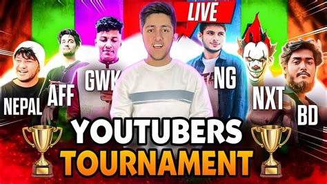 Youtubers Full Map Tournament Practice Scrims Free Fire Live Youtube