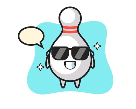 Cartoon mascot of bowling pin with cool gesture 3314791 Vector Art at ...