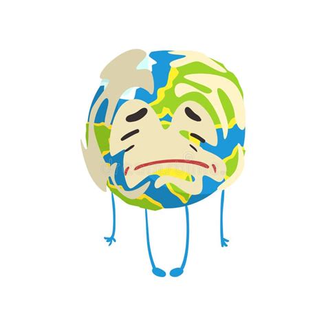 Caricatura De Un Triste Planeta Tierra Ilustración Del Vector Ilustración De Triste Tierra