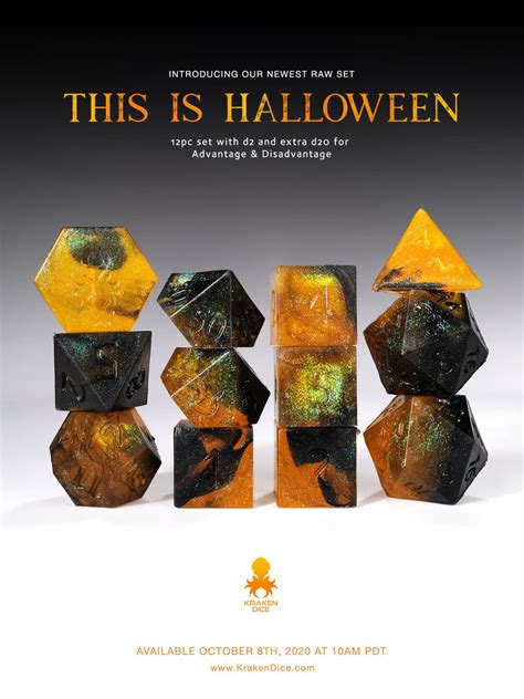 This is Halloween RAW 12pc RPG Dice Set – Kraken Dice