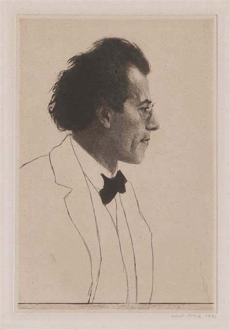 Orlik Emil Portrait Gustav Mahler Brustbild Im Profil Nach Rechts