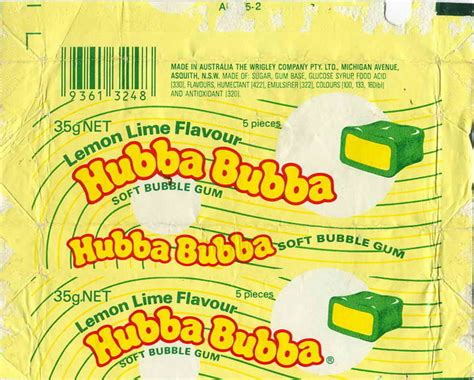 Hubba Bubba Australia Gum Wrappers World