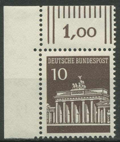 Bund Brandenburger Tor Bogenmarken Ecke Postfrisch